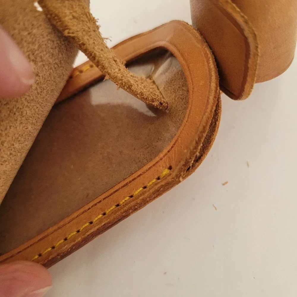 Louis Vuitton Vachetta Leather Luggage Tag and Handle Binder Strap Set Tan